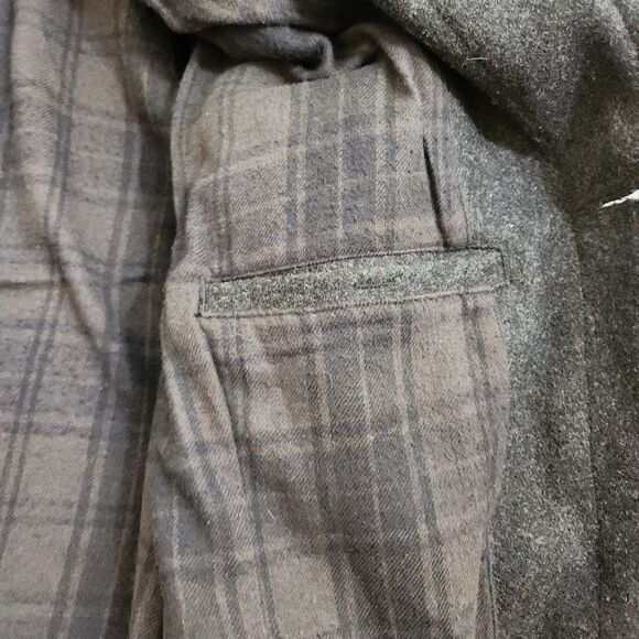 Old Navy Men XL Charcoal Gray Wool Blend Utility Military Field Coat Jacket - Picture 13 of 15